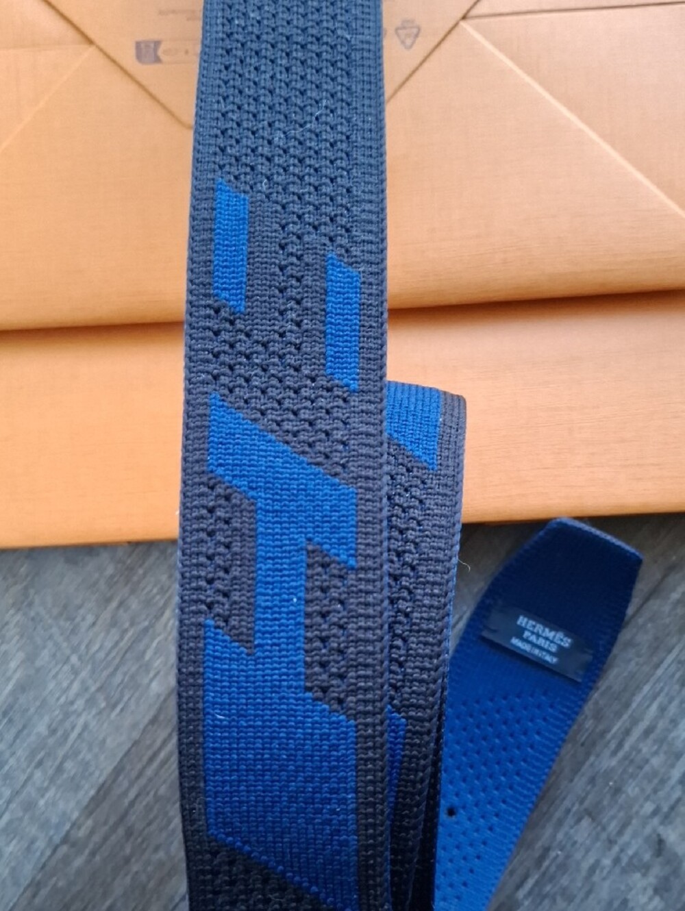 Hermes Royal Blue Woven Fabric Belt